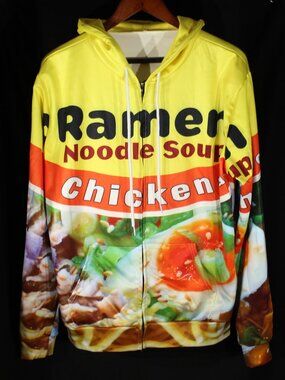 Ramen Noodle Soup Hoodies Pullover Sweater 3D Print - Size L